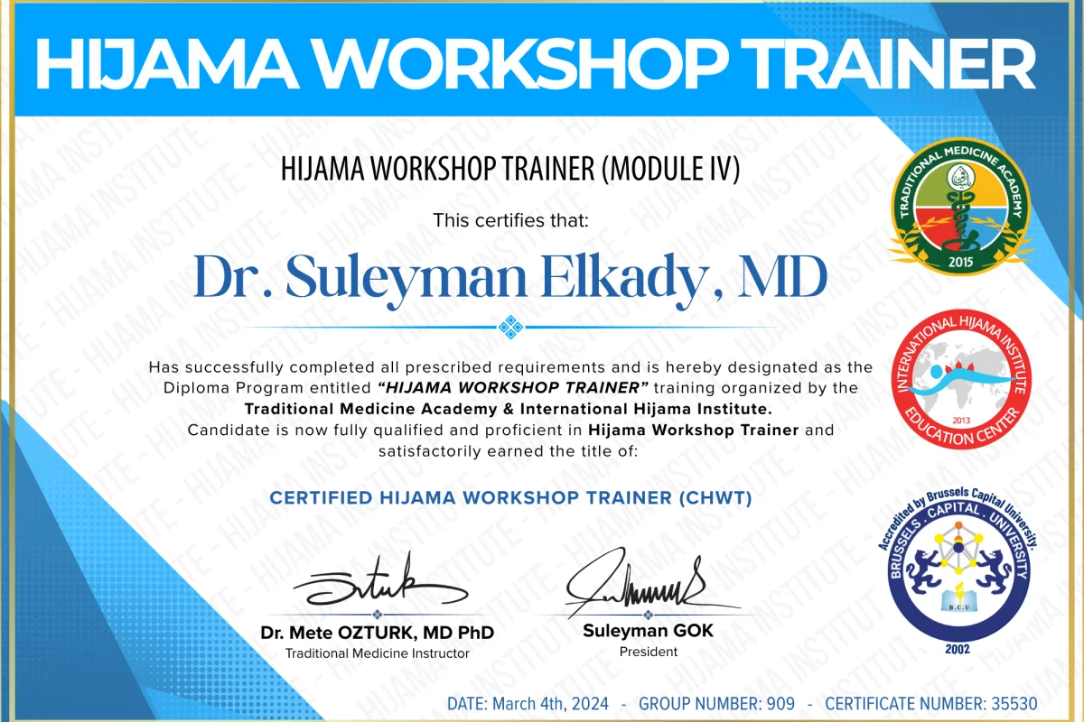 Hijama Workshop Trainer Certificate