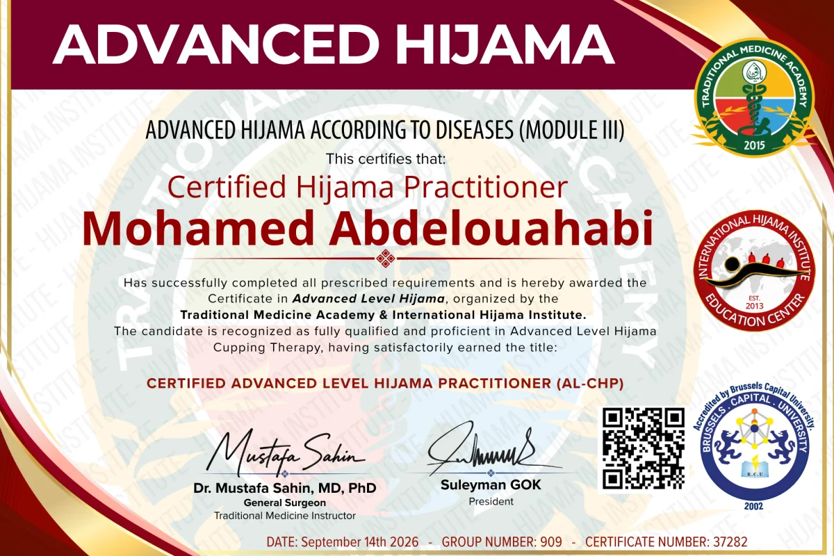 Advanced Level Hijama Certificate